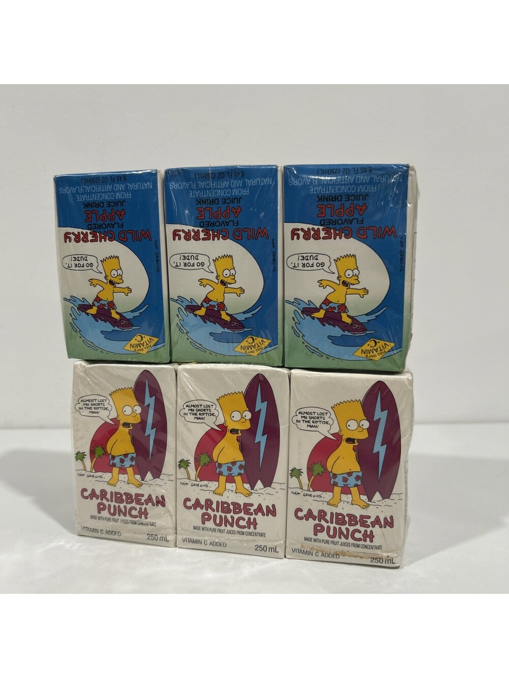 Vintage 1991 Bart Simpson Juice Boxes Collectible Merchandise